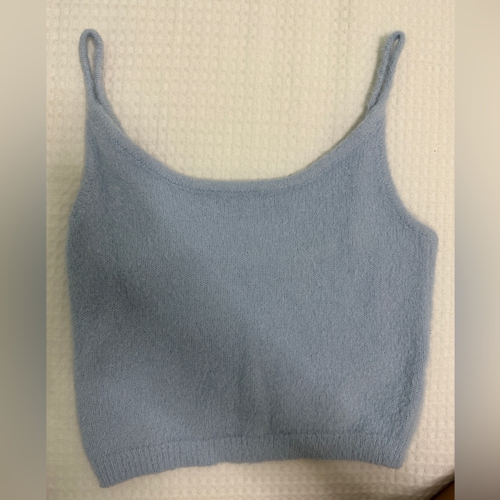 Light Blue Fuzzy Top